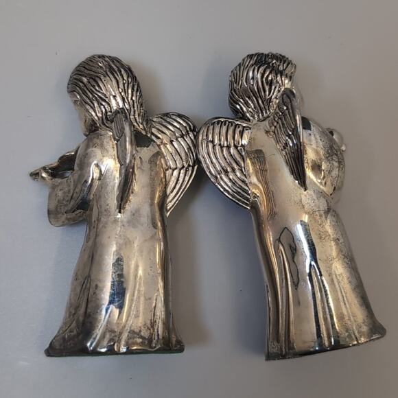 Godinger Silver Gallery Angel Salt and Pepper Shaker Set Playing Violin Flute - Picture 4 of 7
